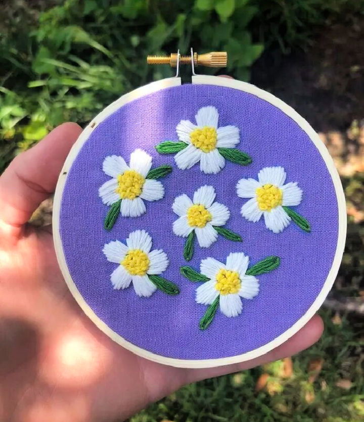 Beginners Hand Daisy Embroidery Pattern