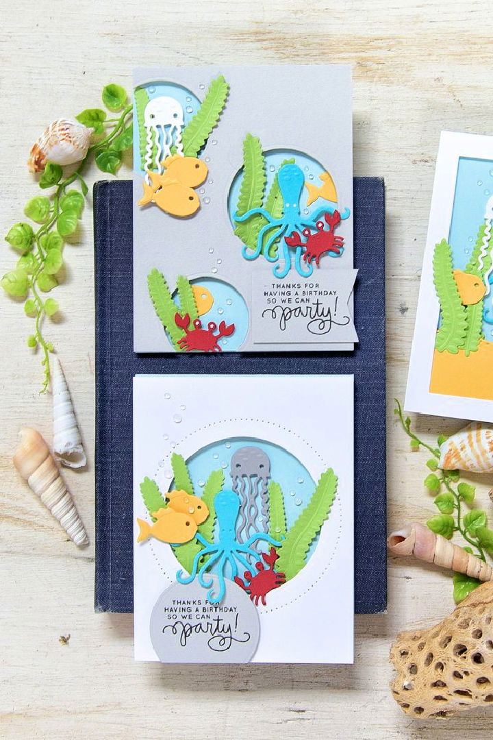DIY Birthday Party Card With Sea Animals