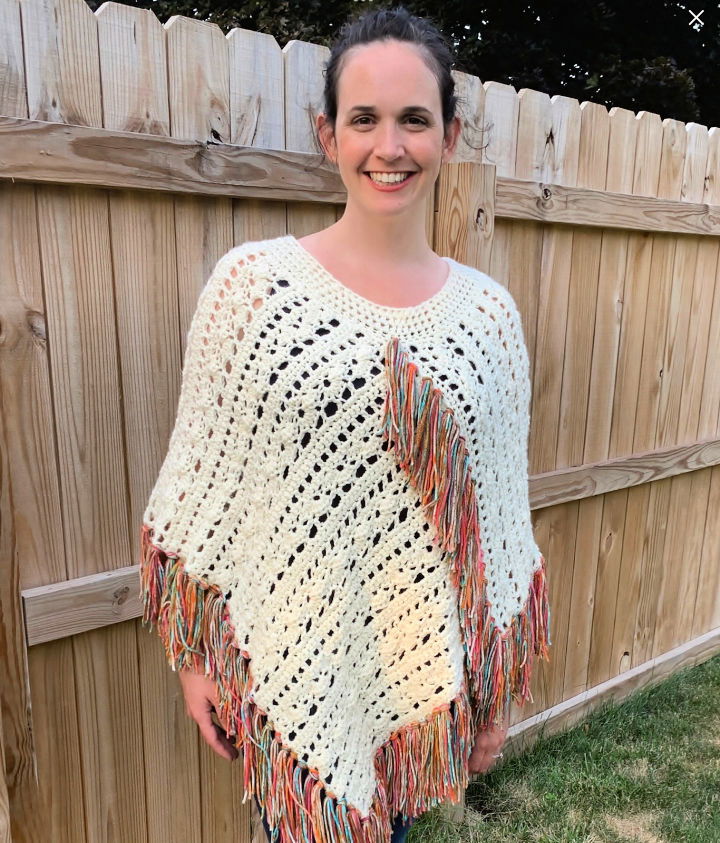 Crochet Fallen Leaves Poncho Design