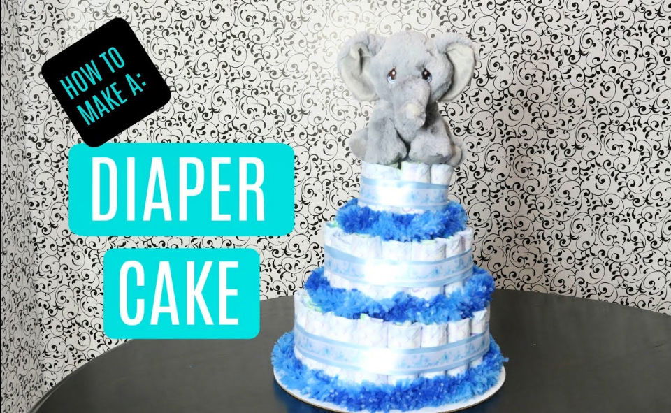 DIY Diaper Cake Centerpiece