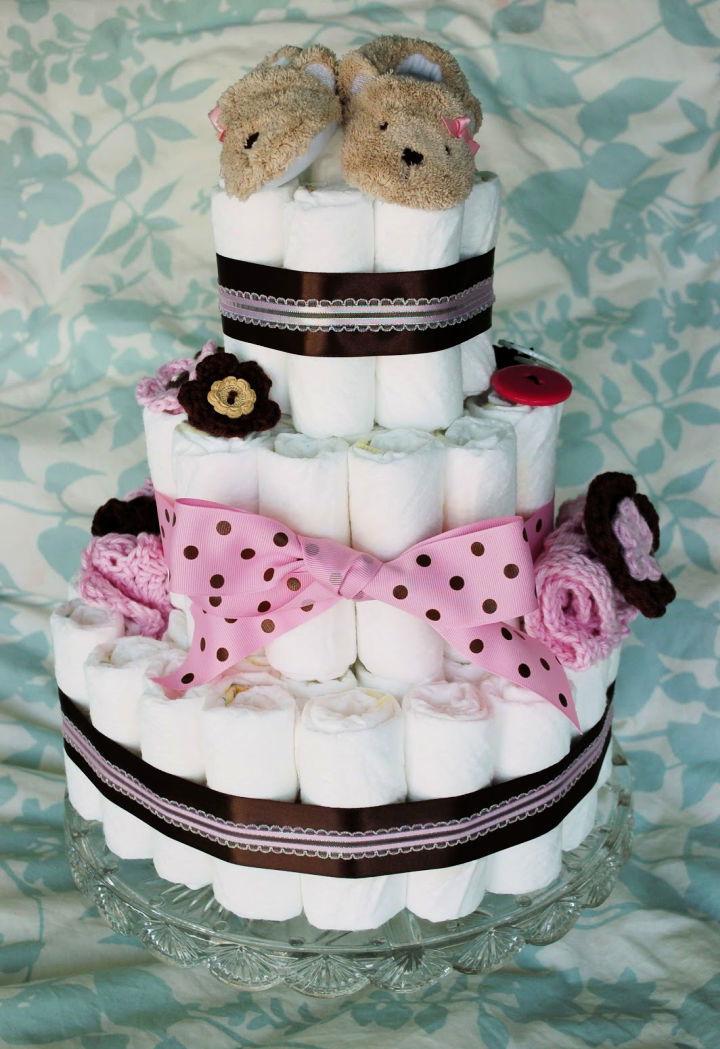 Diaper Cake - Great Homemade Baby Shower Gift 