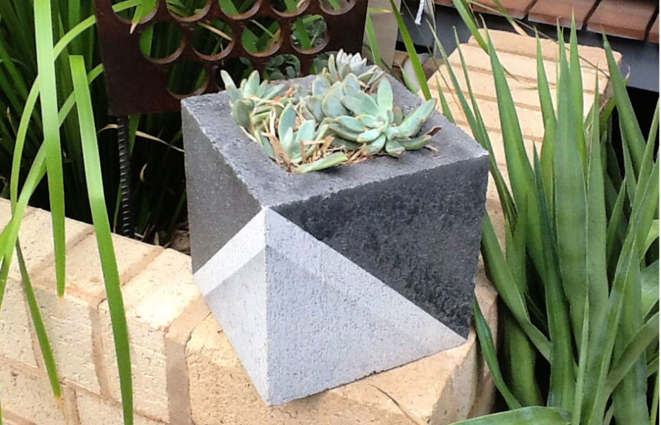 DIY Concrete Block Planter