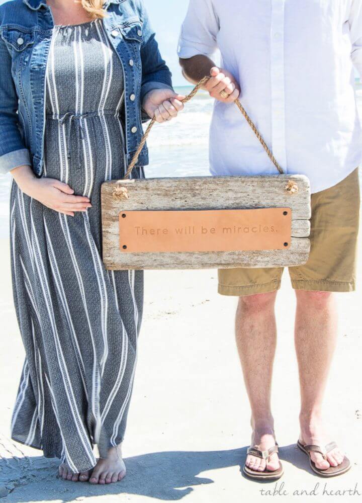 DIY Hanging Leather Driftwood Sign