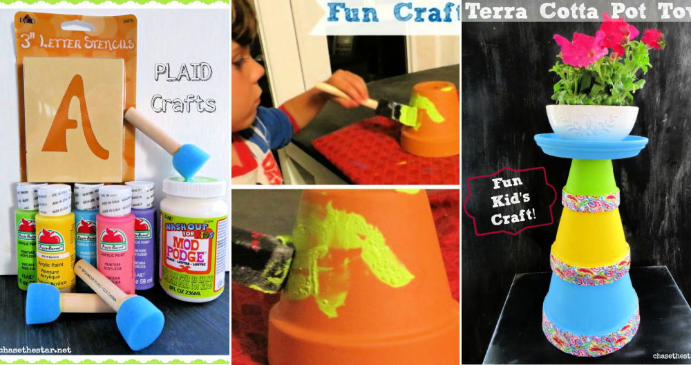 DIY Terra Cotta Pot Tower Stacked Flower Planter