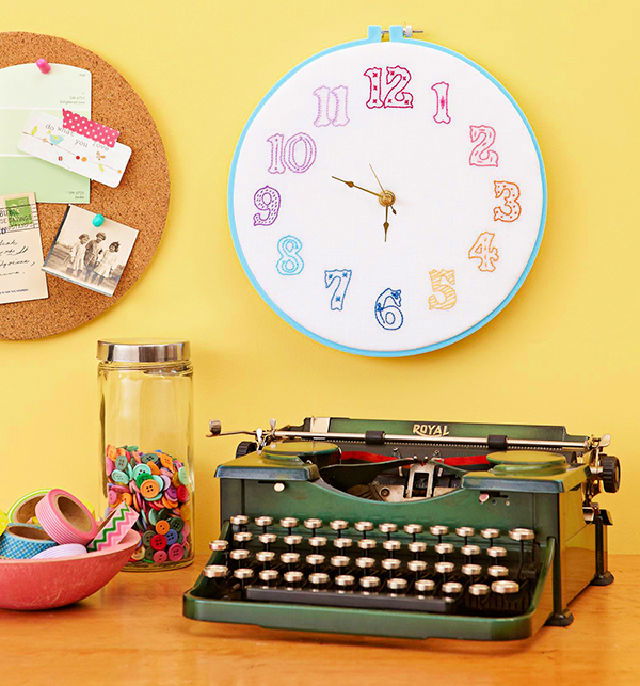Homemade Embroidery Round Clock