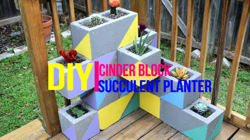 Make Your Own Cinder Block Succulent Planter
