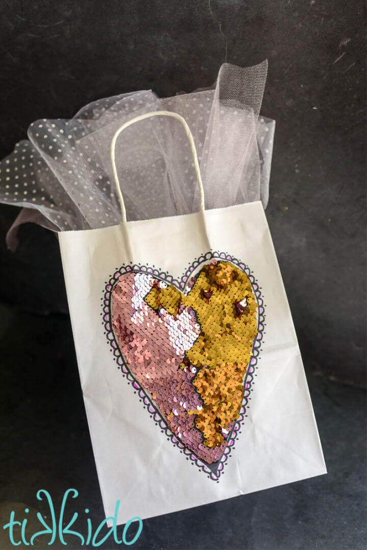 DIY Mermaid Sequin Fabric Gift Bag