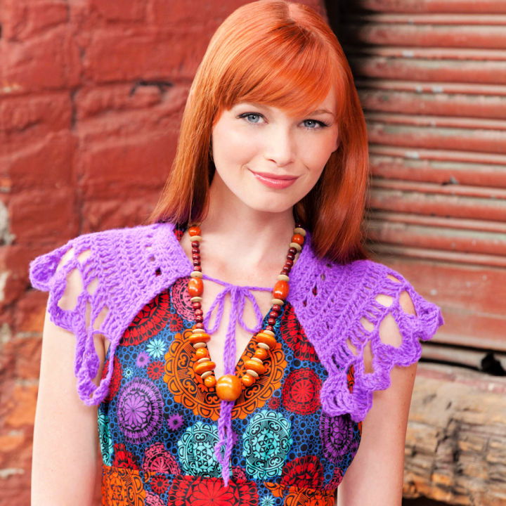 Red Heart Crochet Mini Capelet Free Pattern