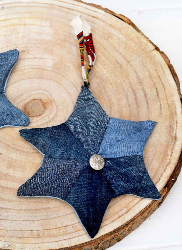 Single Upcycled Patchwork Denim Star