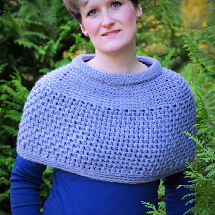 Vintage Crochet Grey Poncho Pattern